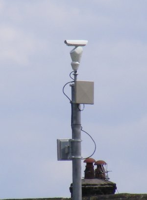 CCTV camera on a mast